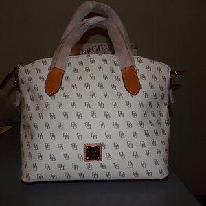 Dooney & Bourke's Monogrammed Blakely Celeste Coated Canvas Satchel in Bone